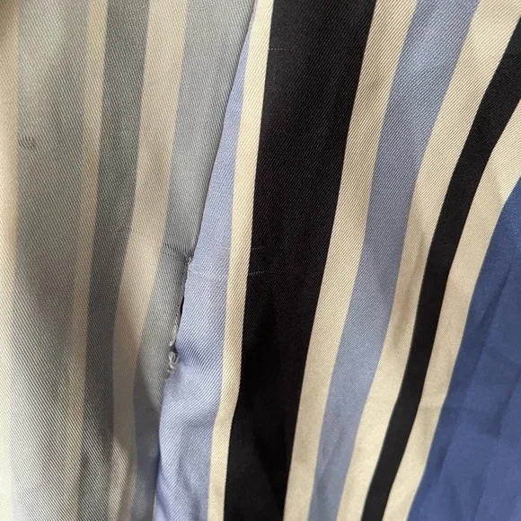 Zara Blue & White Striped Satin Wrap Skort Romper Small NWT - Picture 9 of 16